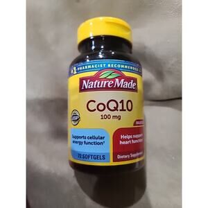 Nature Made CoQ10 Naturally Orange 100 mg 72 Softgels Exp 04/2026